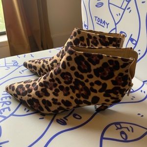 Kitten Heel Leopard Booties